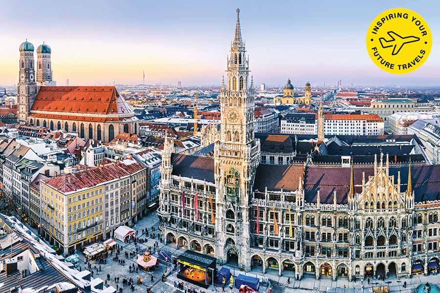 An aerial view of the city of munich.