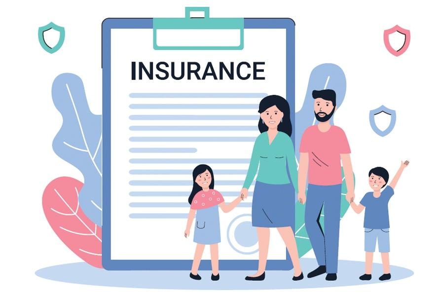 A family standing next to a clipboard.