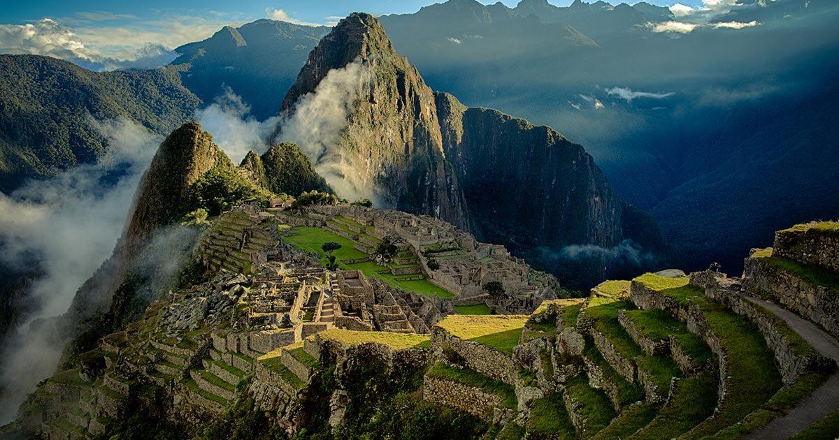 The ruins of machu picchu in peru.